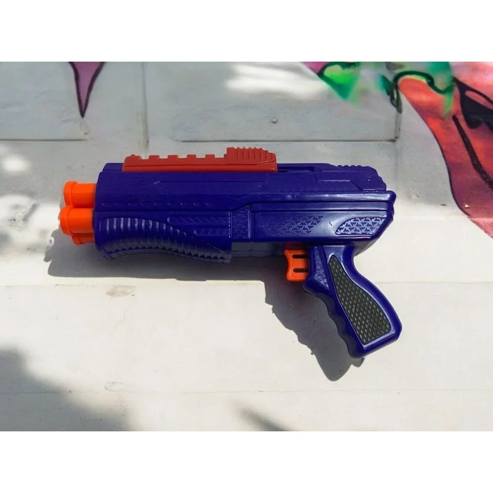 Vintage Wizard Toy Dart Gun Blaster Blue Orange 90s Retro Space Pistol Toy Gift